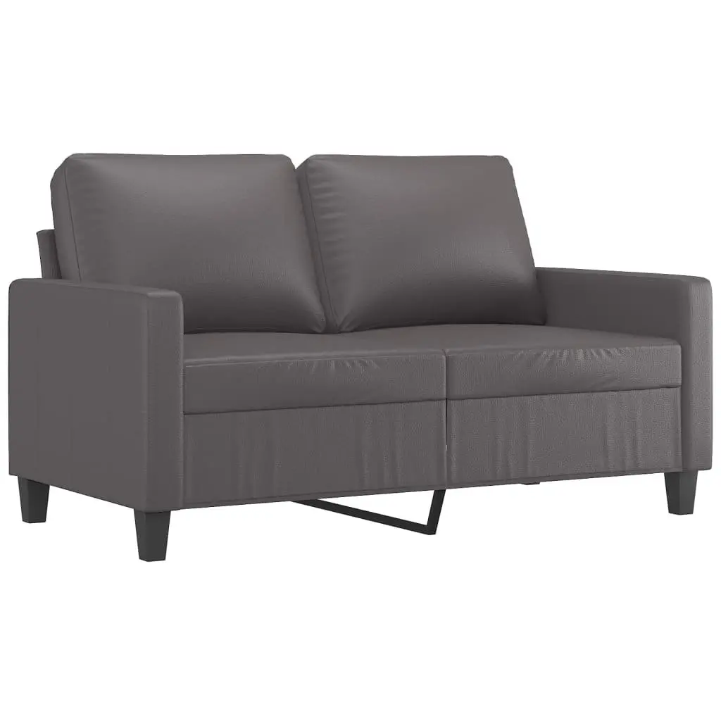 Grey 2-Seater Sofa 120cm with Sturdy Metal Frame