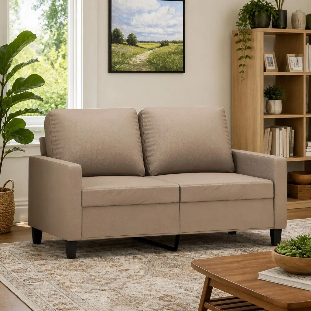 2-Seater Sofa Faux Leather 120cm Brown