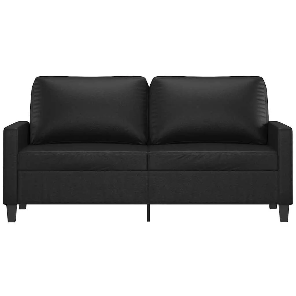 2-Seater Sofa Faux Leather 140cm Black Modern Couch Lounge Seat
