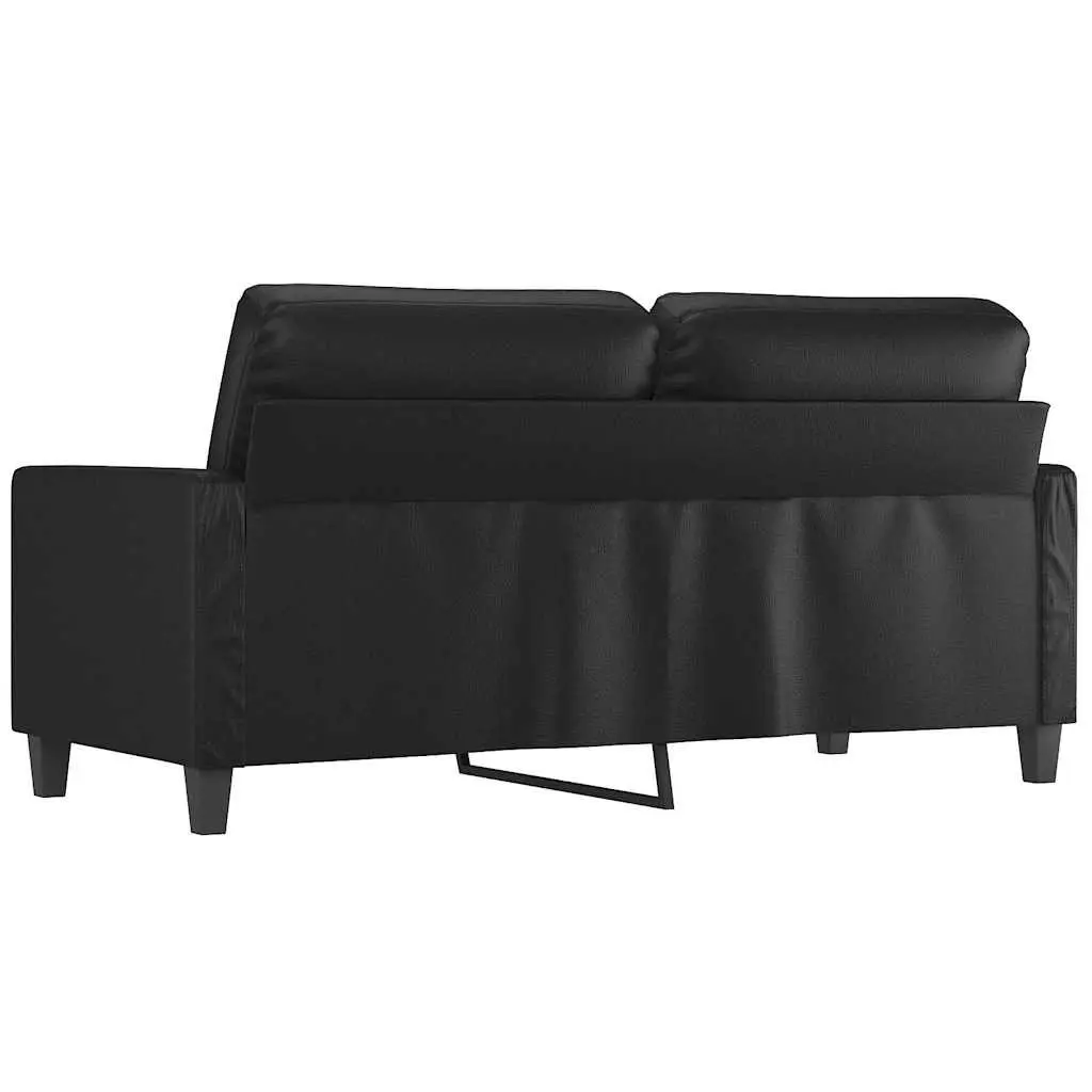 2-Seater Sofa Faux Leather 140cm Black Modern Couch Lounge Seat