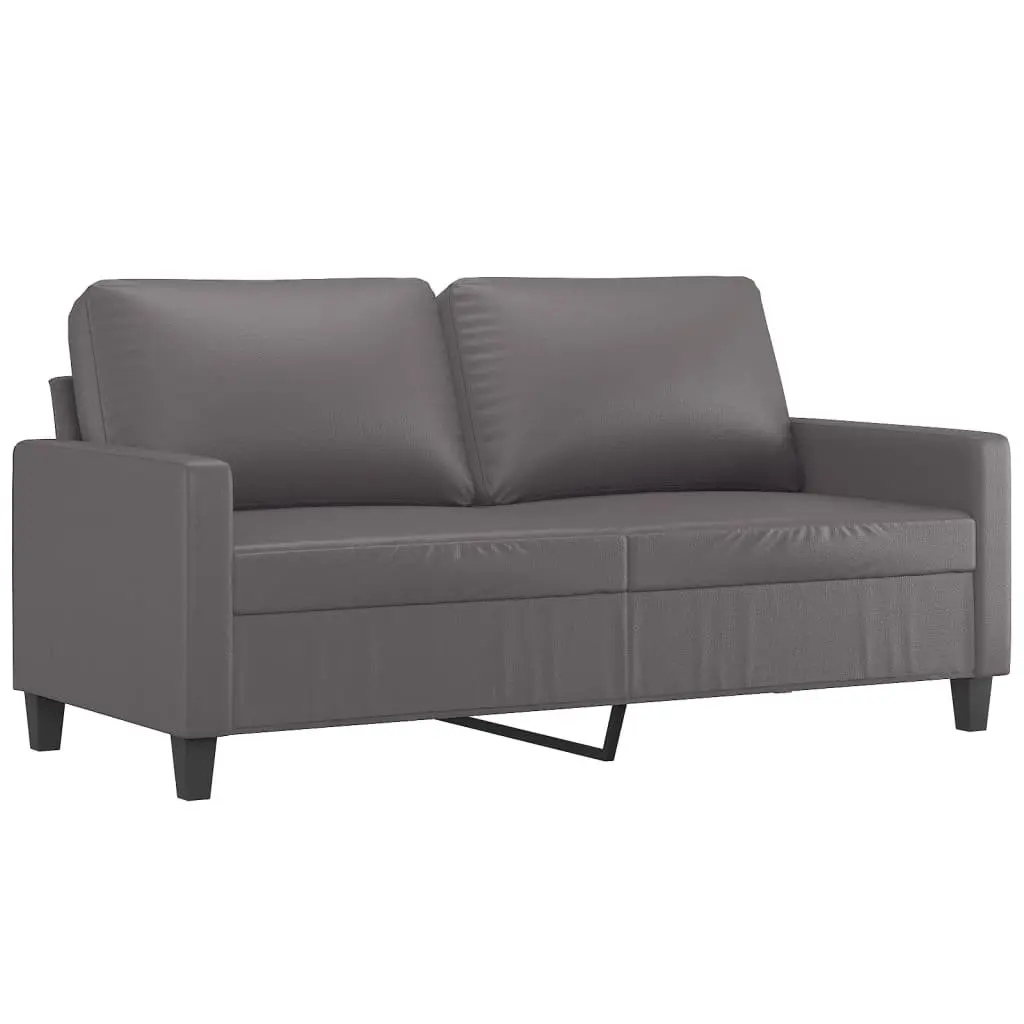 2-Seater Sofa Faux Leather 140cm Grey