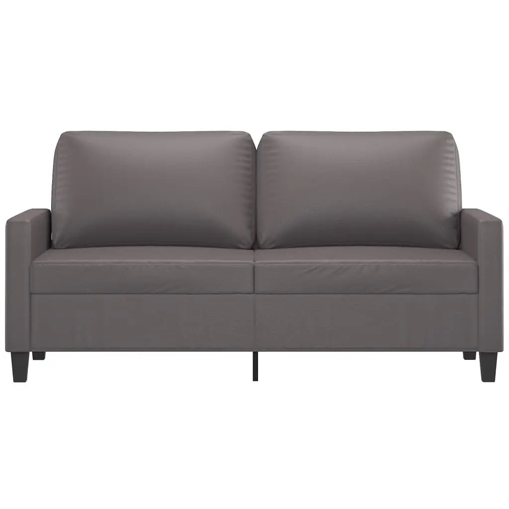 2-Seater Sofa Faux Leather 140cm Grey