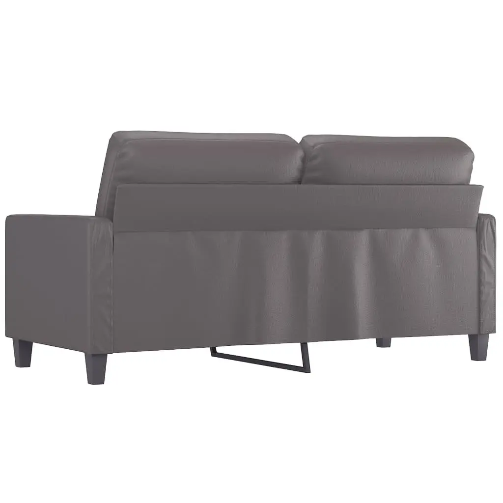 2-Seater Sofa Faux Leather 140cm Grey