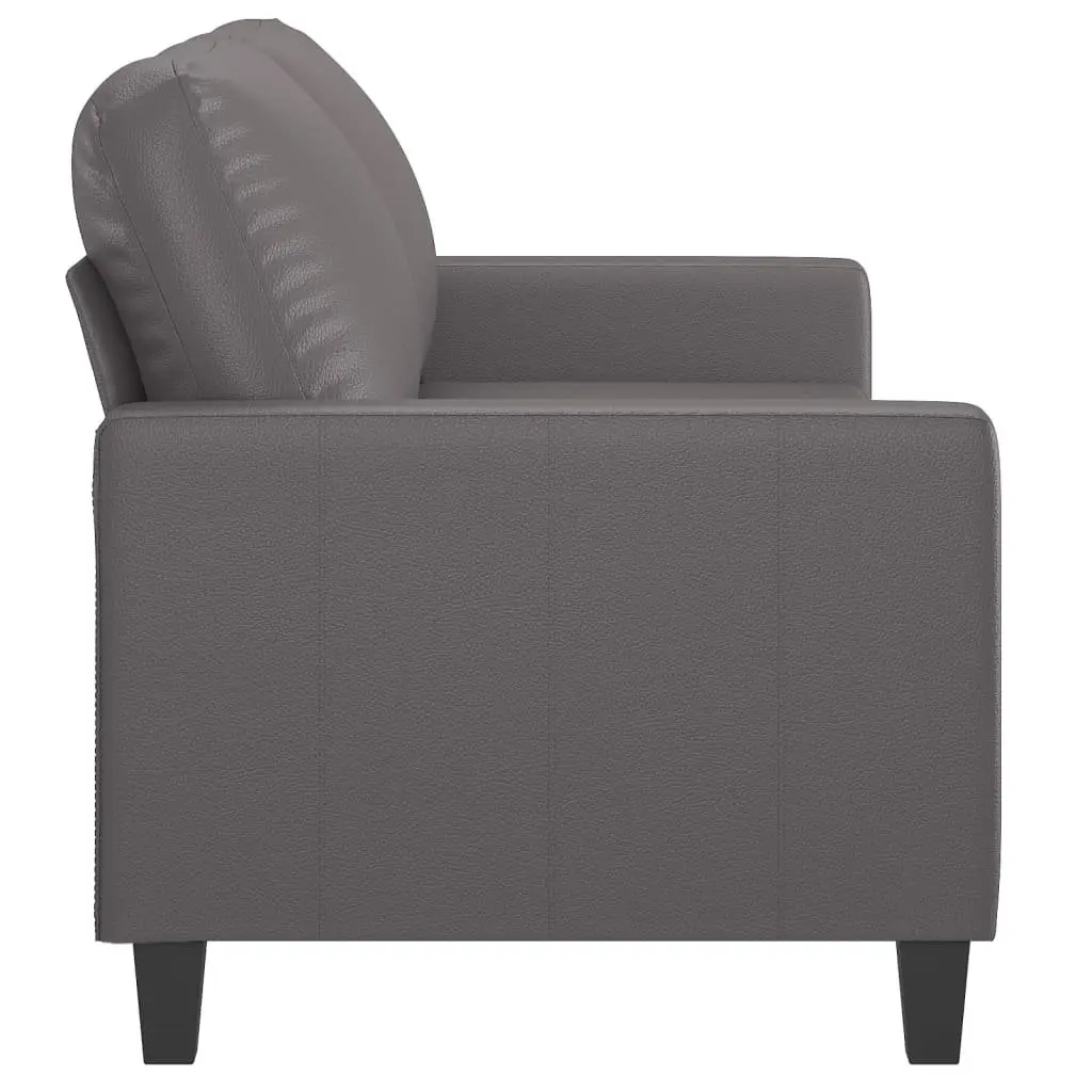 2-Seater Sofa Faux Leather 140cm Grey