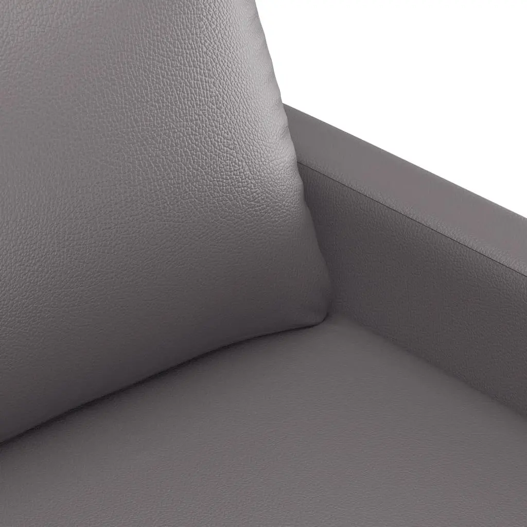 2-Seater Sofa Faux Leather 140cm Grey