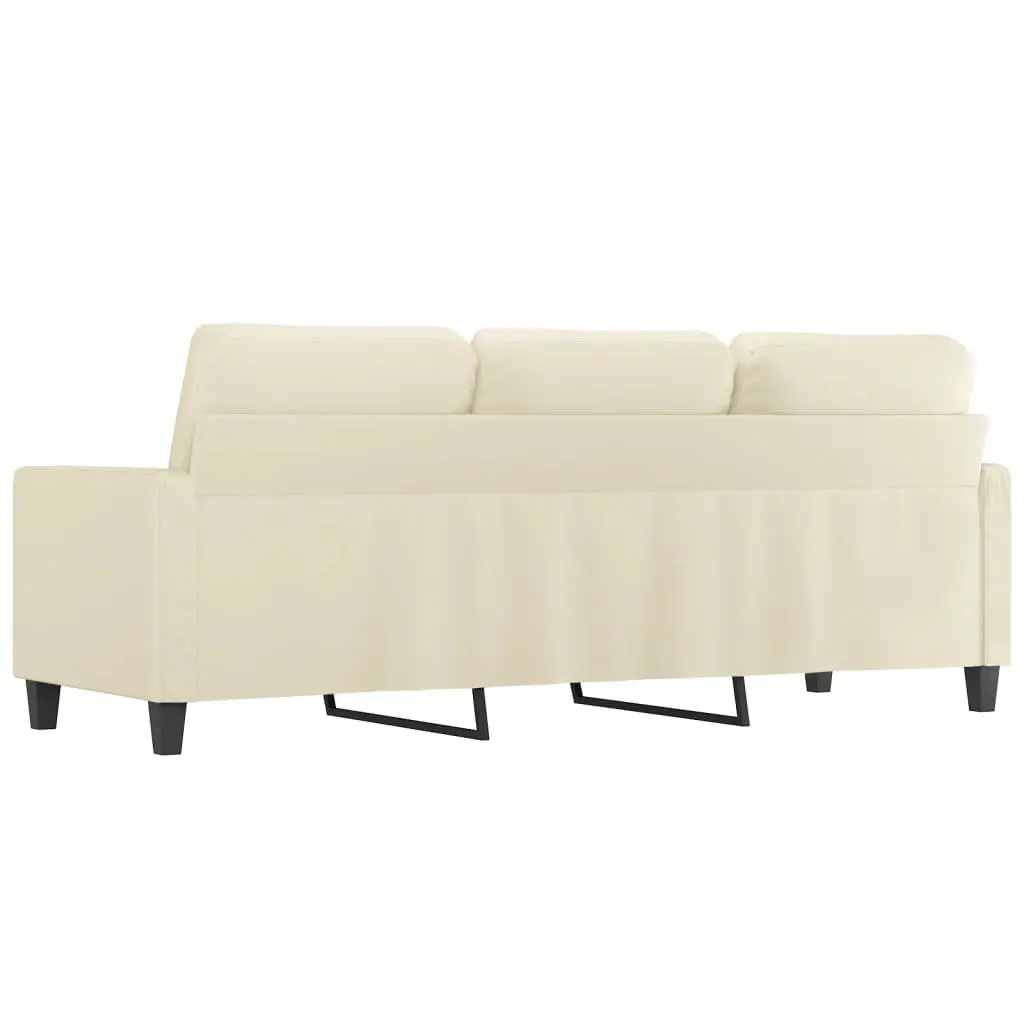 3-Seater Sofa Faux Leather 180cm Cream