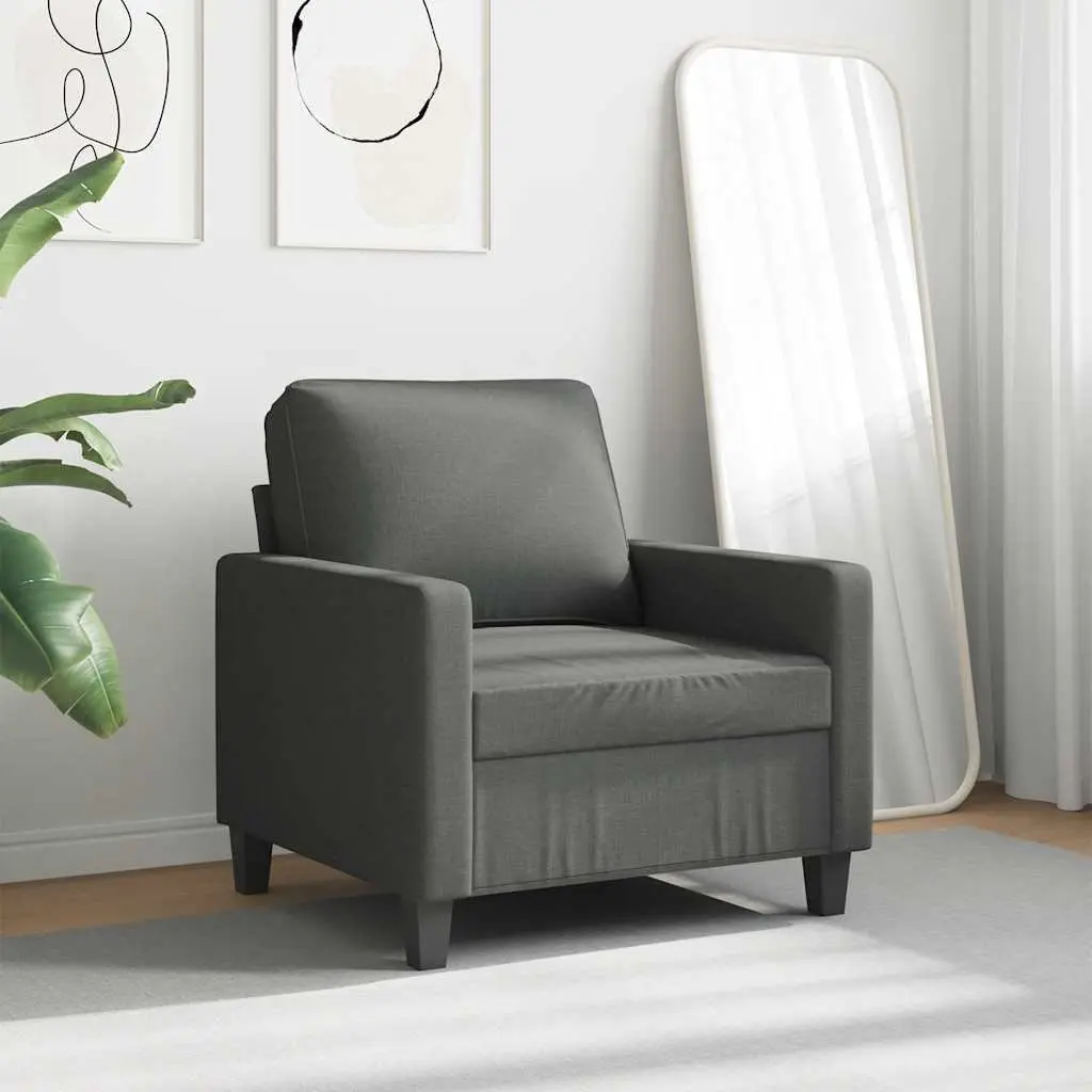 Grey Fabric Sofa Chair with Metal Frame for Stability