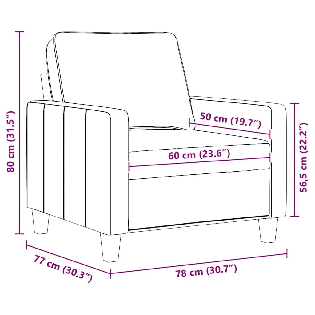 Grey Fabric Sofa Chair with Metal Frame for Stability