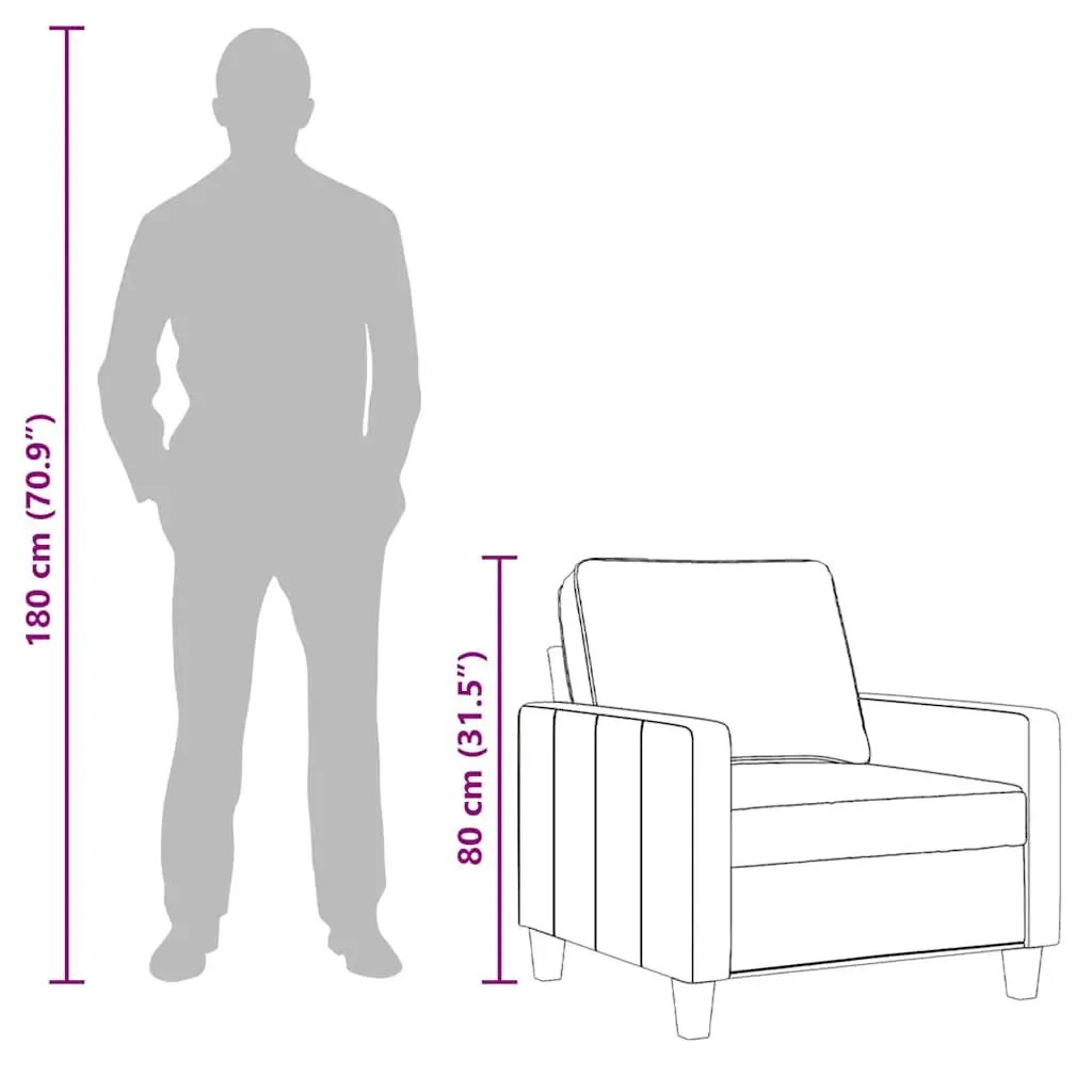 Grey Fabric Sofa Chair with Metal Frame for Stability