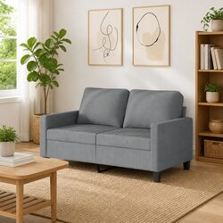 Sturdy 2-Seater Grey Sofa with Durable Fabric
