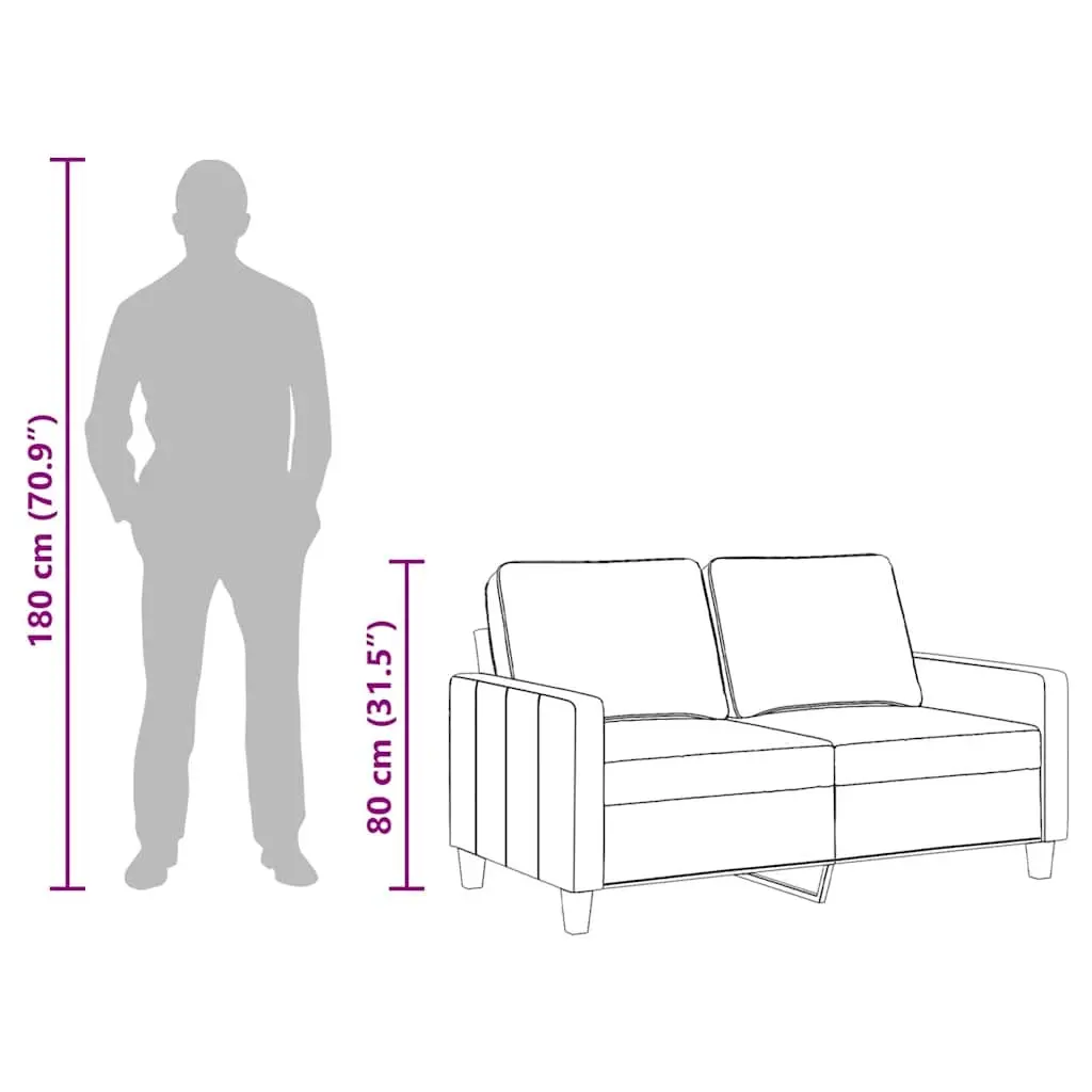 2-Seater Grey Sofa with Durable Fabric