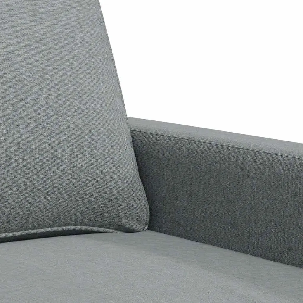 2-Seater Grey Sofa with Metal Frame 140cm