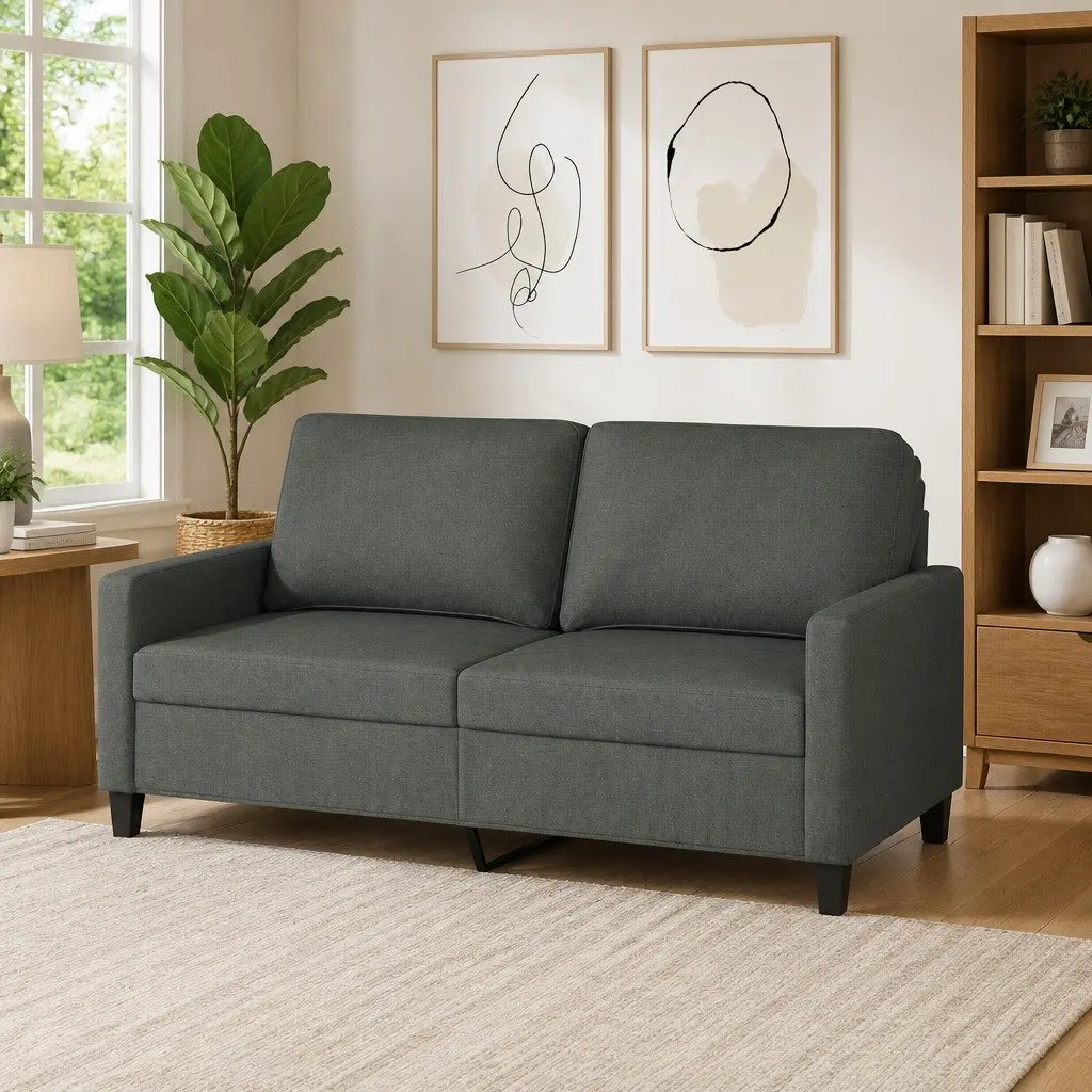 Dark Grey 2-Seater Sofa for Comfort