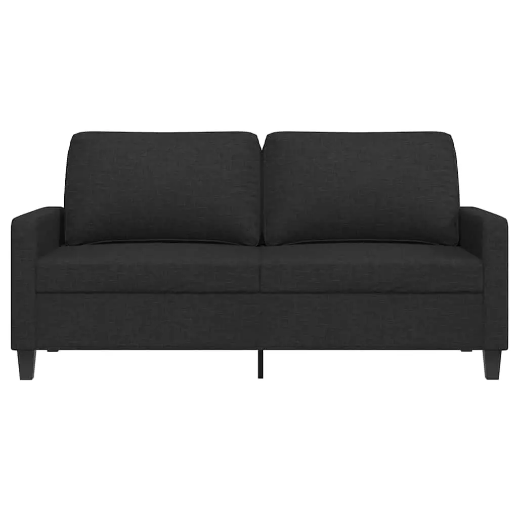 2-Seater Sofa Black 140cm with Metal Frame