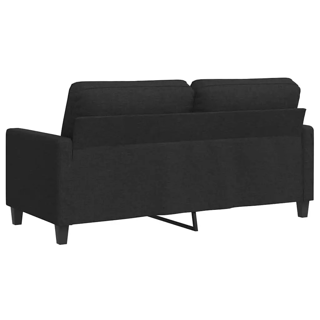 2-Seater Sofa Black 140cm with Metal Frame