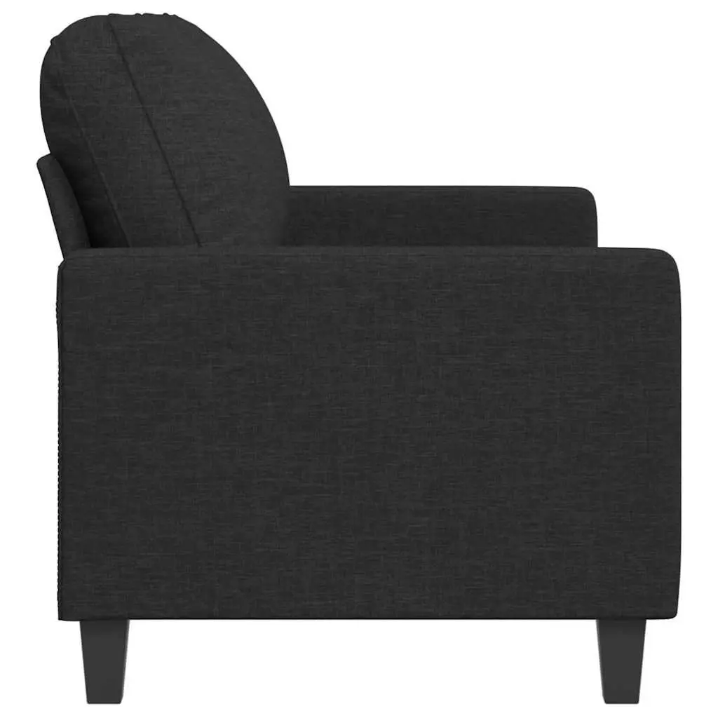 2-Seater Sofa Black 140cm with Metal Frame
