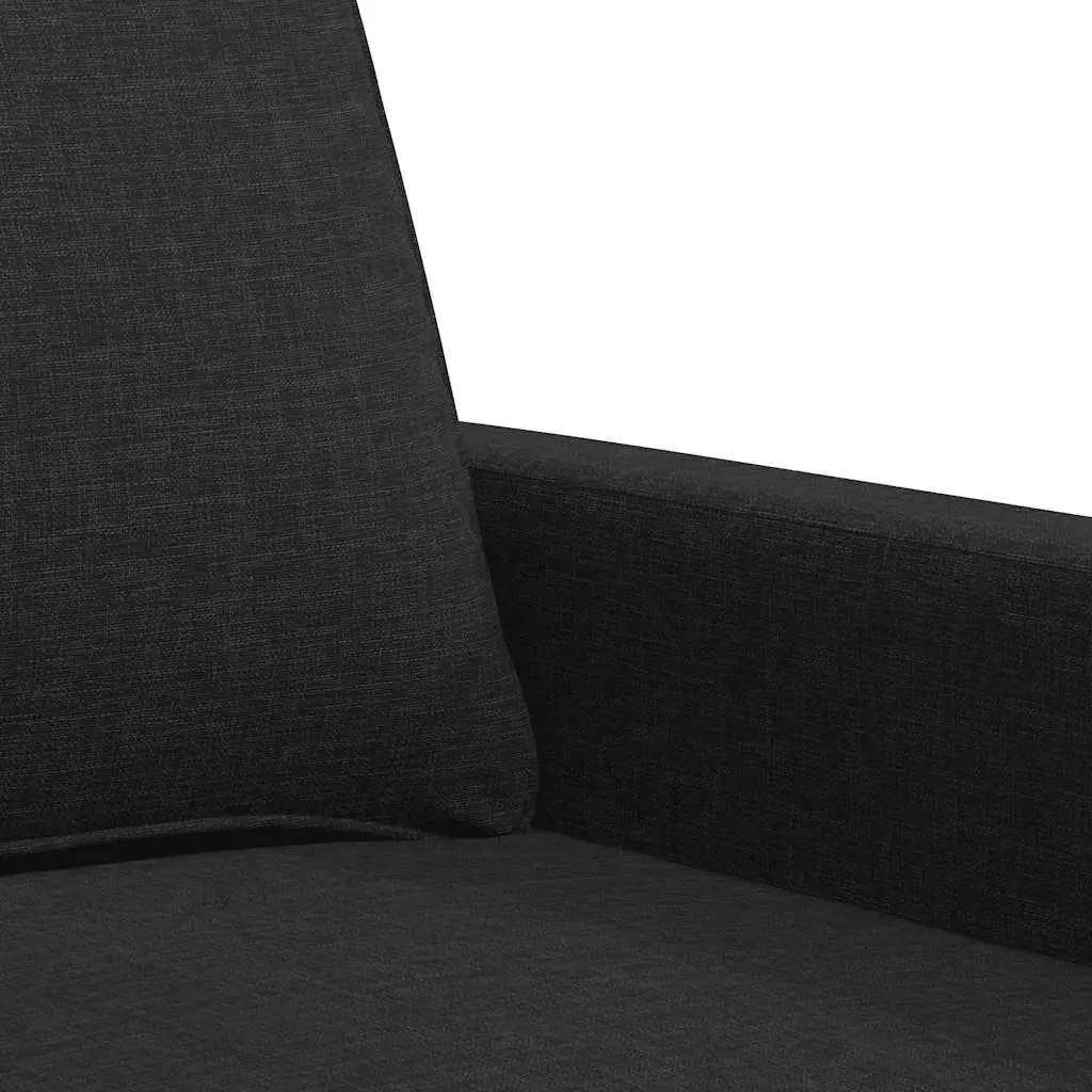 2-Seater Sofa Black 140cm with Metal Frame