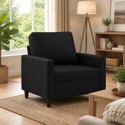 Black Velvet Lounge Chair 60cm Modern Accent Armchair