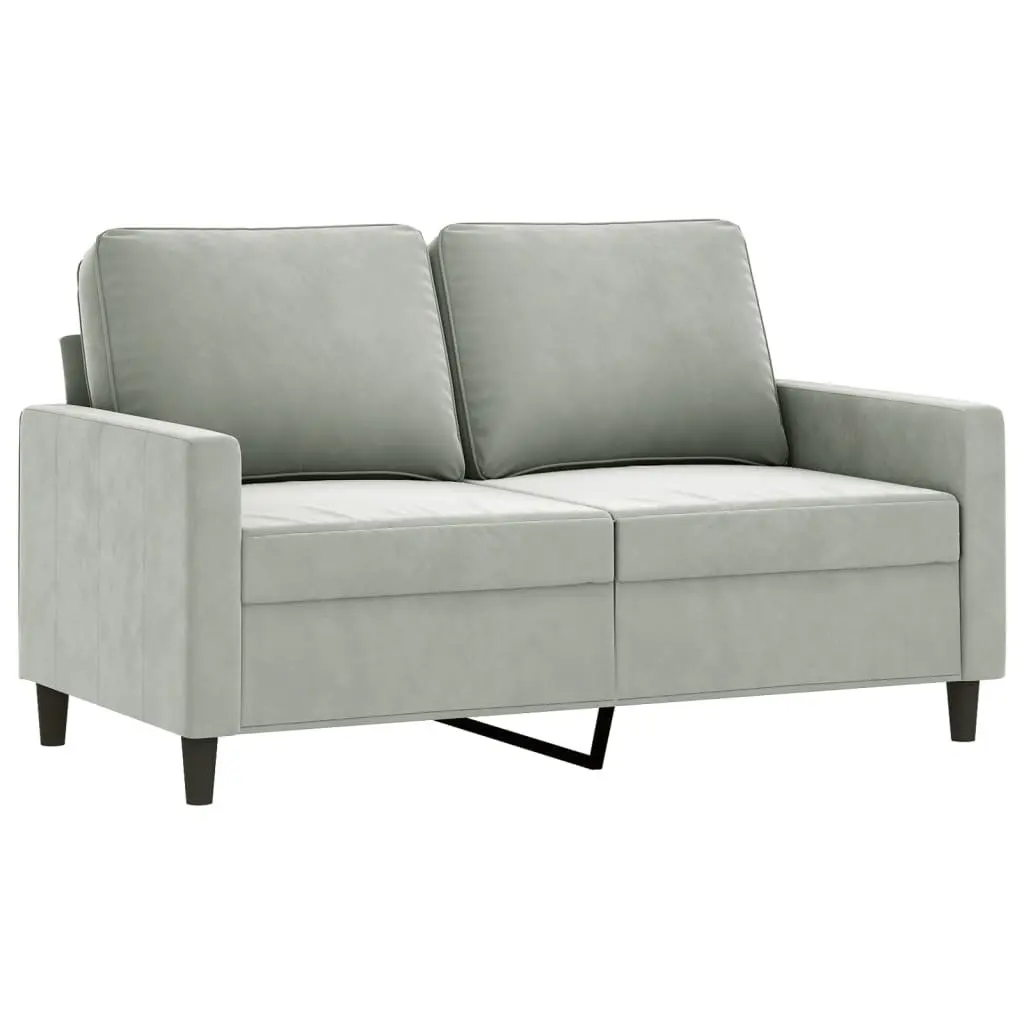 2-Seater Sofa Grey 120cm Lounge Couch Velvet Living Room Furniture Modern Design