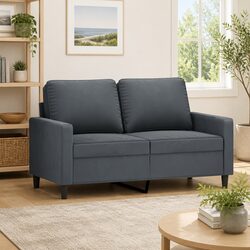 Grey Velvet 2-Seater Sofa with Modern Design