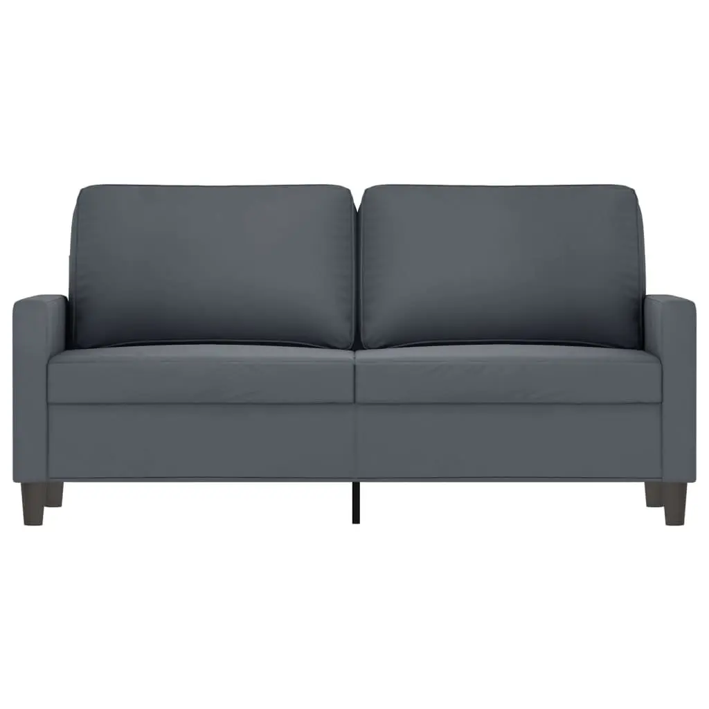 Grey Velvet 2-Seater Sofa with Padded Armrests