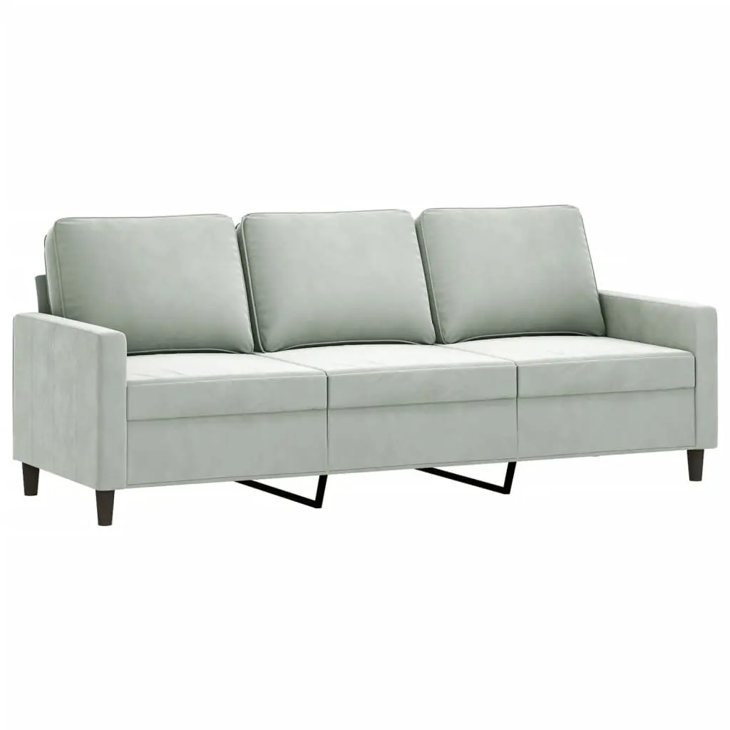 3-Seater Lounge Sofa Velvet 180cm Grey