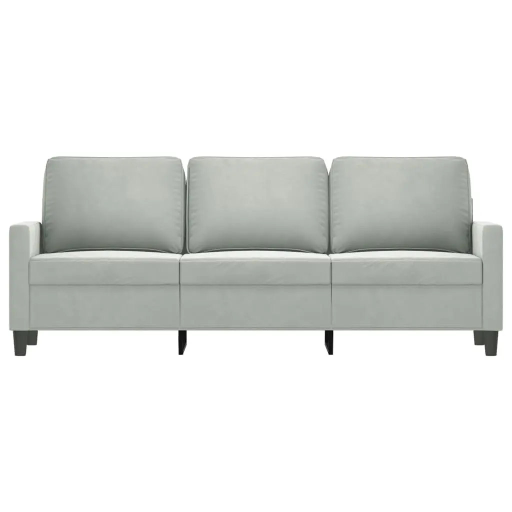 3-Seater Lounge Sofa Velvet 180cm Grey