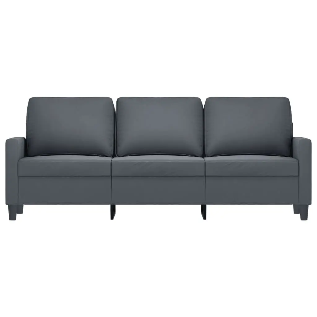 3-Seater Sofa Velvet 180cm Grey Modern Couch