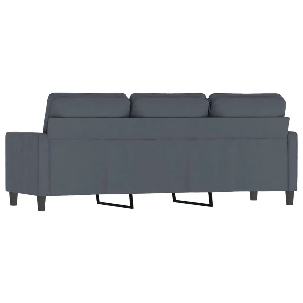 3-Seater Sofa Velvet 180cm Grey Modern Couch
