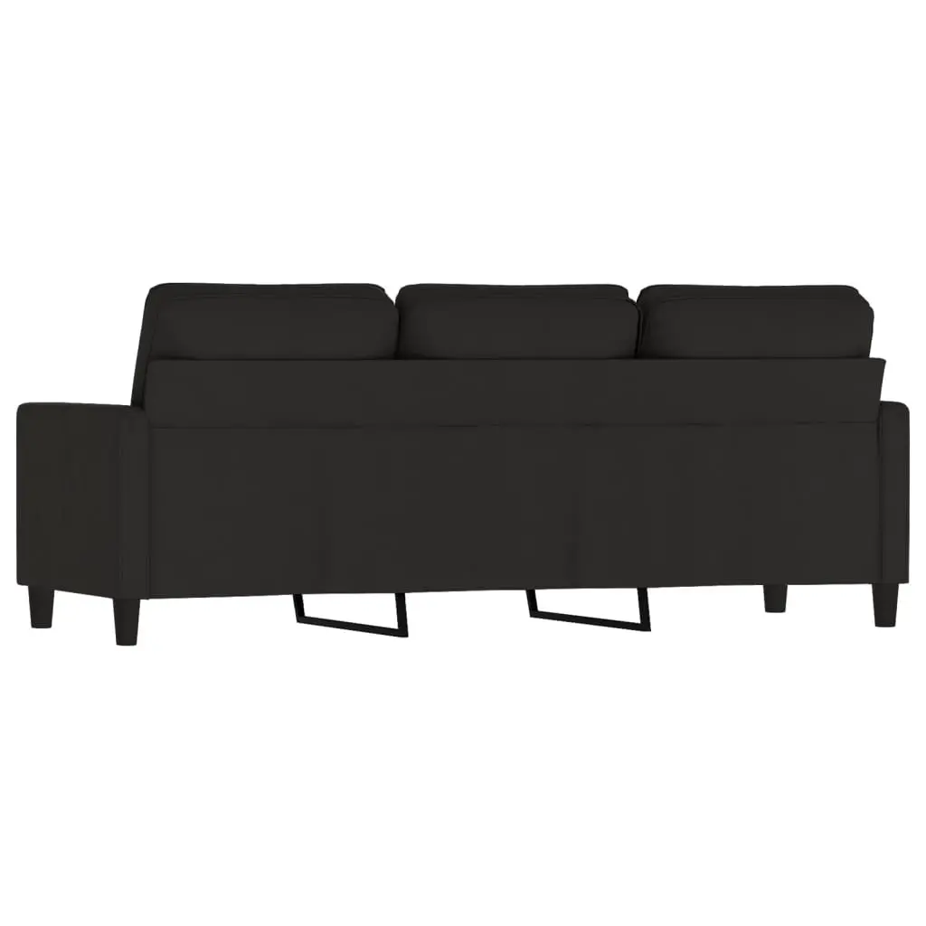 3-Seater Sofa Velvet Black 180cm