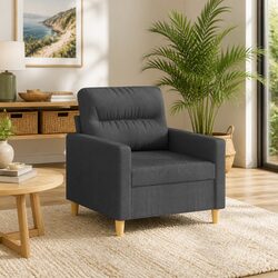 Sturdy Grey Fabric Sofa Chair 60cm for Enhanced Comfort