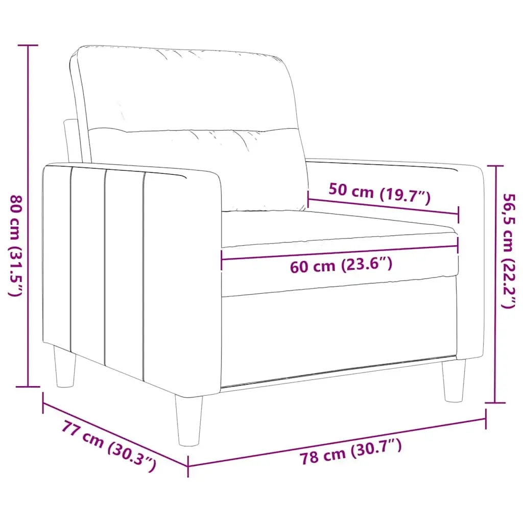Sofa Chair Fabric 60cm Grey