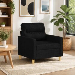 Durable Black Fabric Sofa Chair 60cm for Modern Living