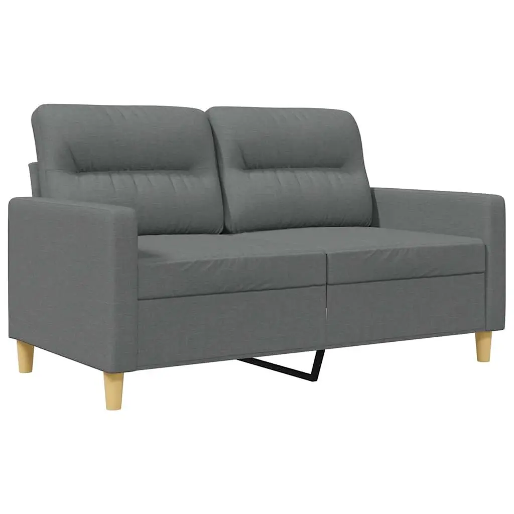 2-Seater Sofa Fabric 120cm Grey Upholstered Couch