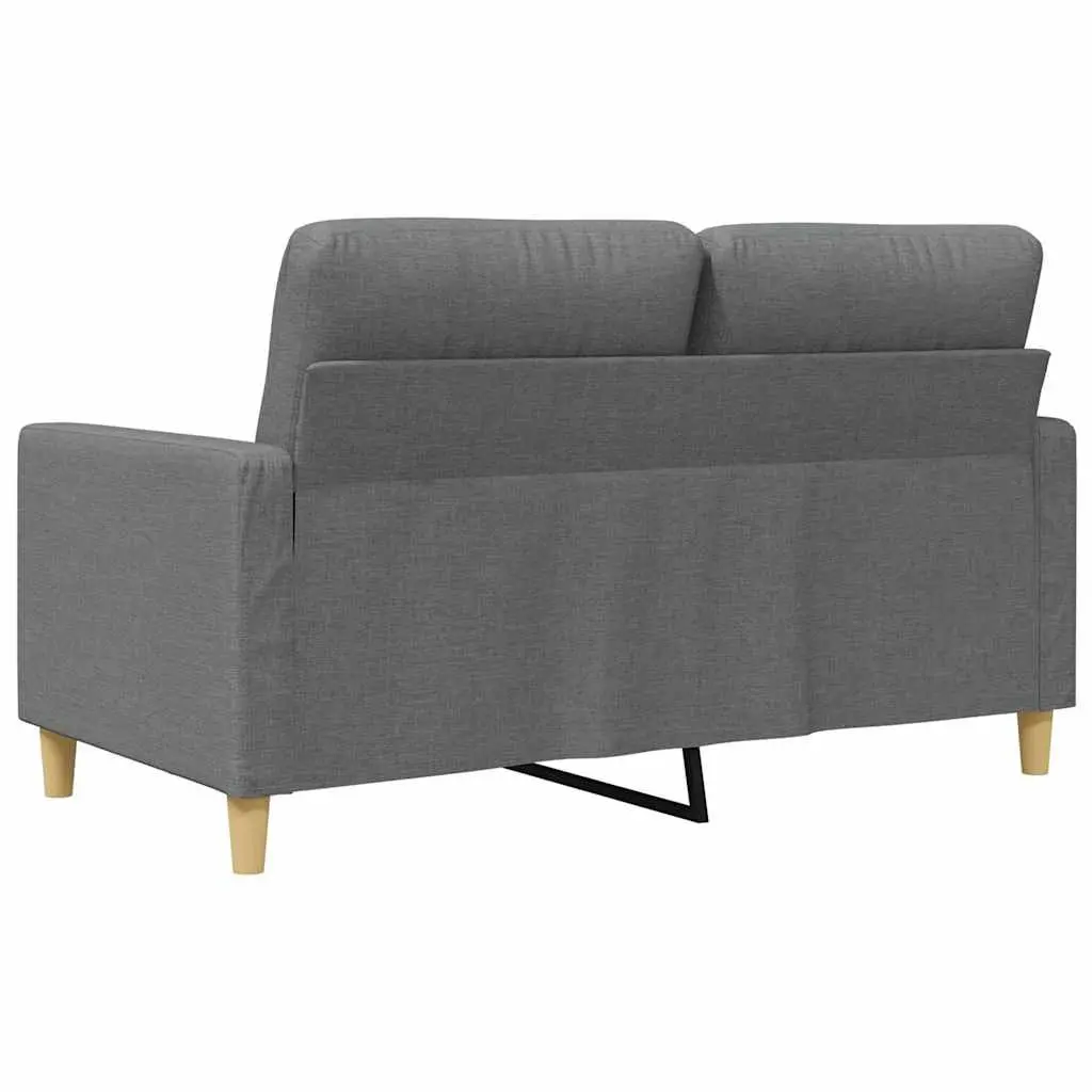 2-Seater Sofa Fabric 120cm Grey Upholstered Couch