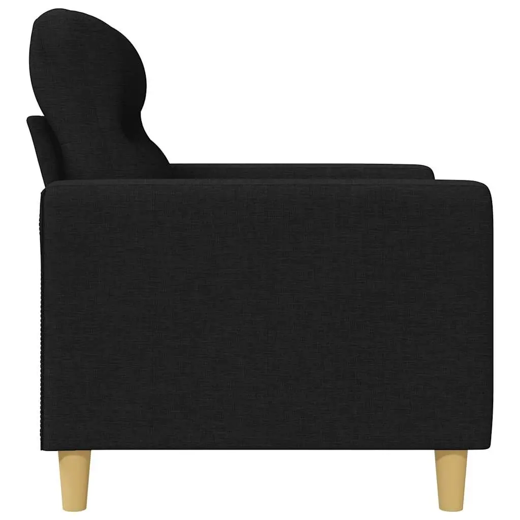 2-Seater Sofa Black Fabric Living Room Couch 120cm Modern Lounge Settee