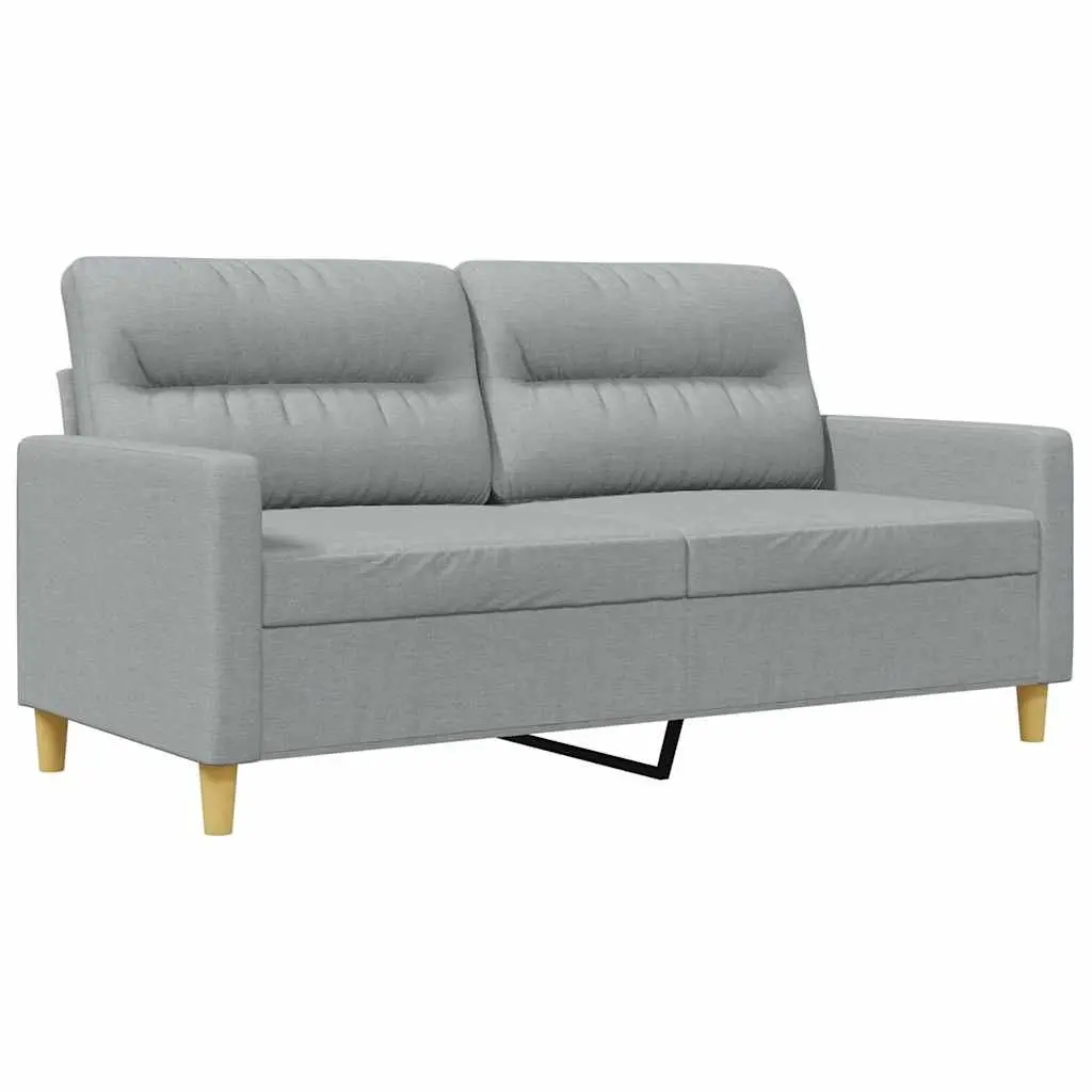 2-Seater Grey Sofa with Padded Armrests