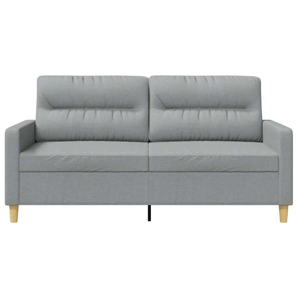 2-Seater Grey Sofa with Padded Armrests