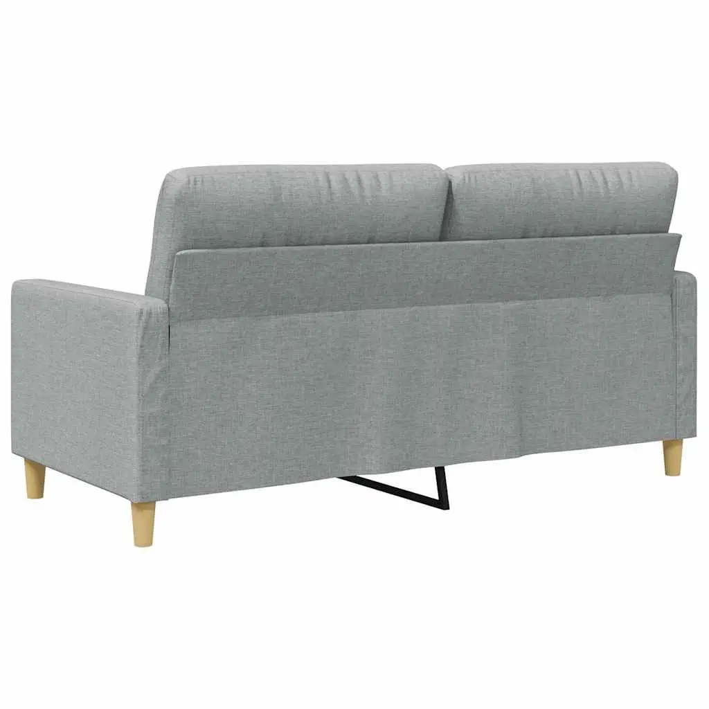 2-Seater Grey Sofa with Padded Armrests