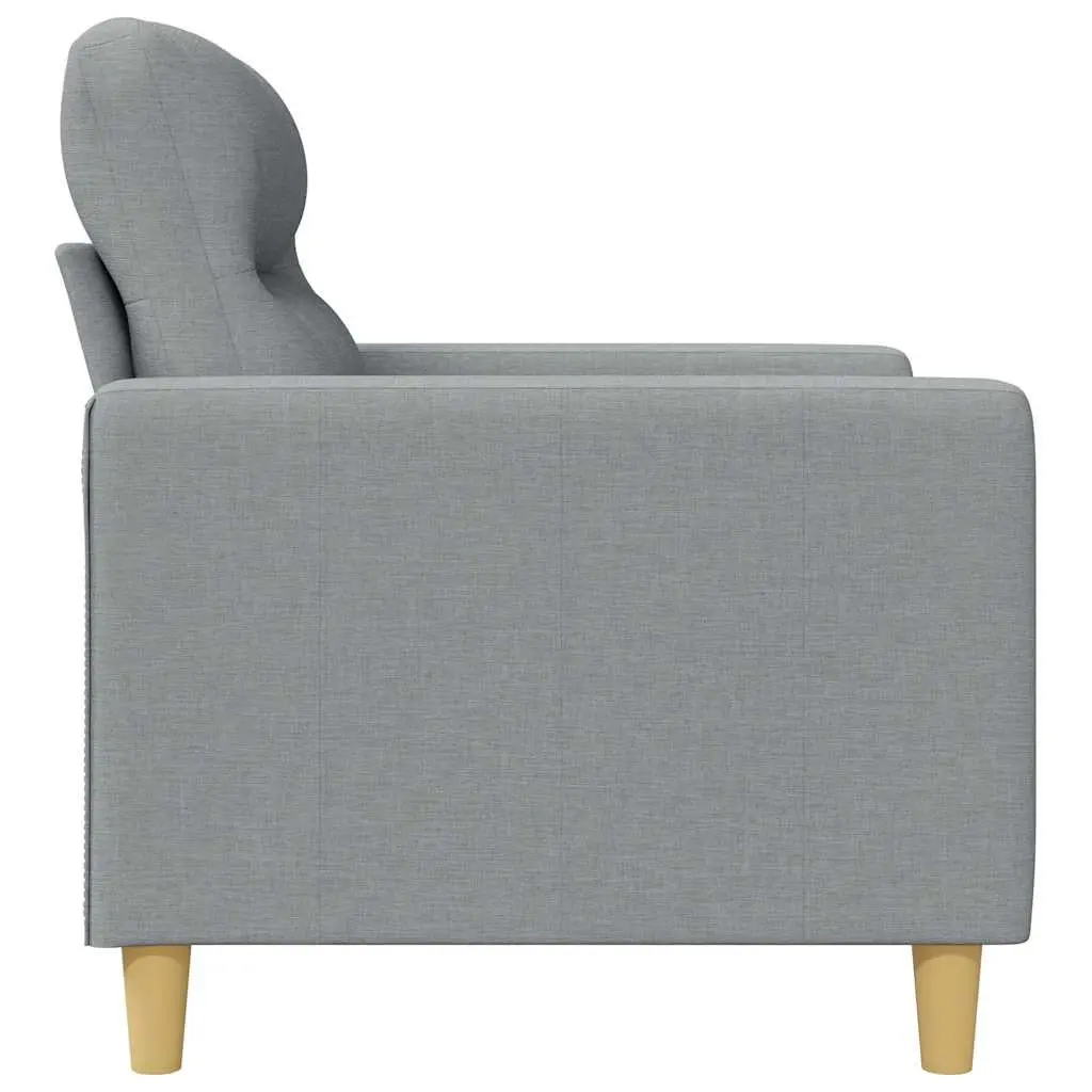 2-Seater Grey Sofa with Padded Armrests