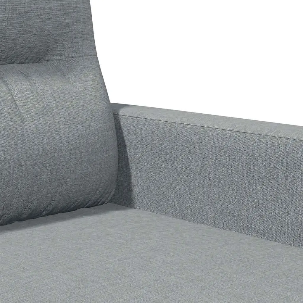 2-Seater Grey Sofa with Padded Armrests