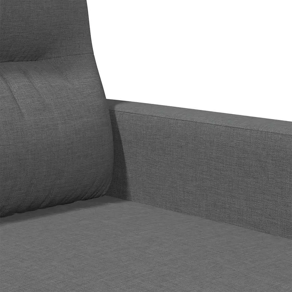 3-Seater Grey Fabric Sofa with Metal Frame