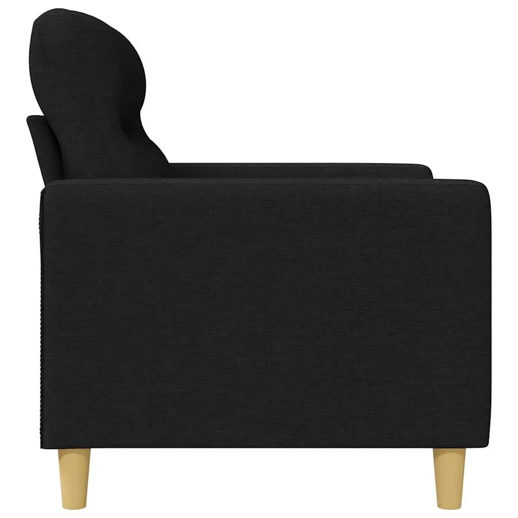 3-Seater Sofa Fabric Black 180cm Modern Living Room Couch