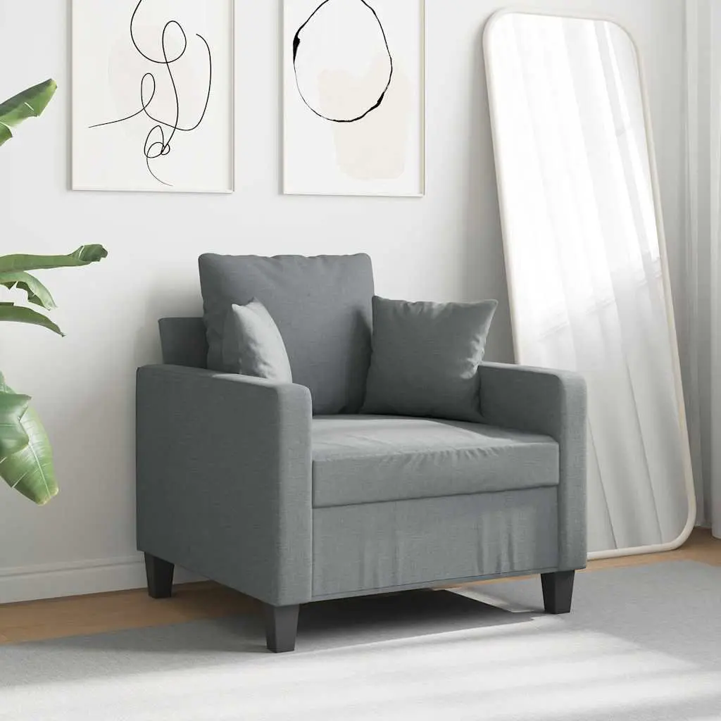 Grey Fabric Sofa Chair 60cm Armchair