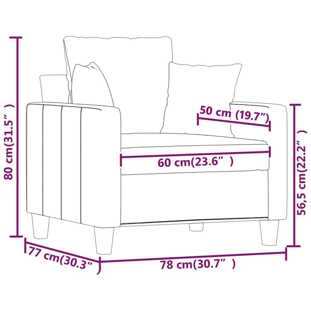 Grey Fabric Sofa Chair 60cm for Comfort