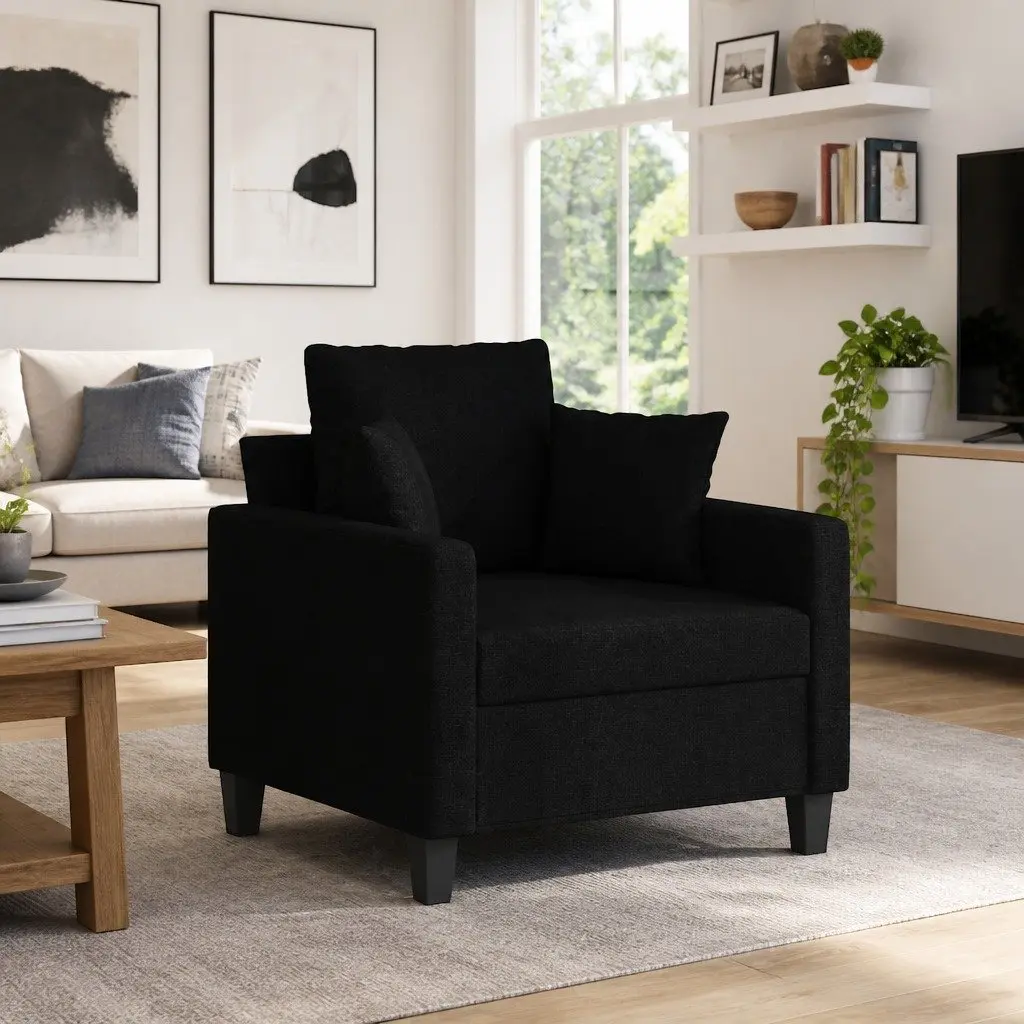 Sofa Chair Fabric 60cm Black