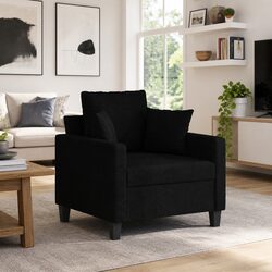 Durable Black Fabric Sofa Chair 60cm for Modern Living