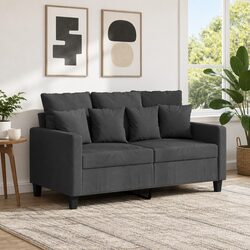 2-Seater Sofa Grey Fabric 120cm Modern Living Room Couch Comfortable Lounge