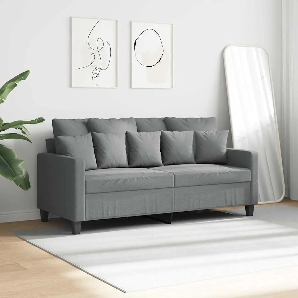 2-Seater Sofa Fabric 140cm Grey