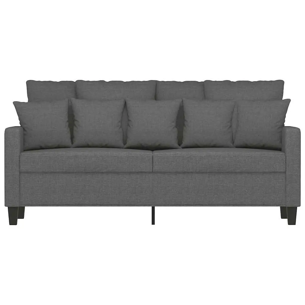 2-Seater Sofa Fabric 140cm Grey Modern Lounge Couch